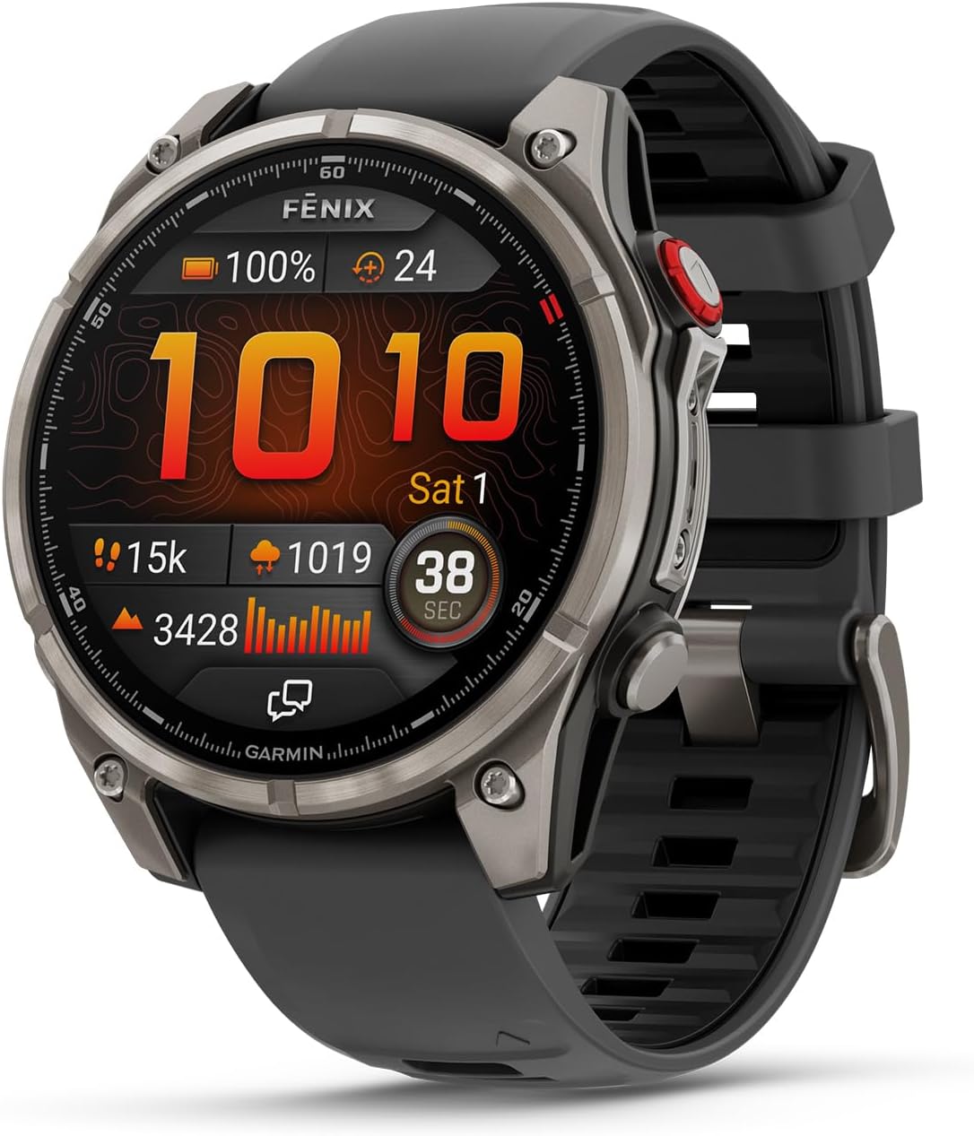 Garmin fēnix® 8 Pro, 47mm, Sapphire, Titanium, Graphite/Black | Premium Multisport Smartwatch, inReach® Technology, AMOLED Display, Built-In Flashlight,..