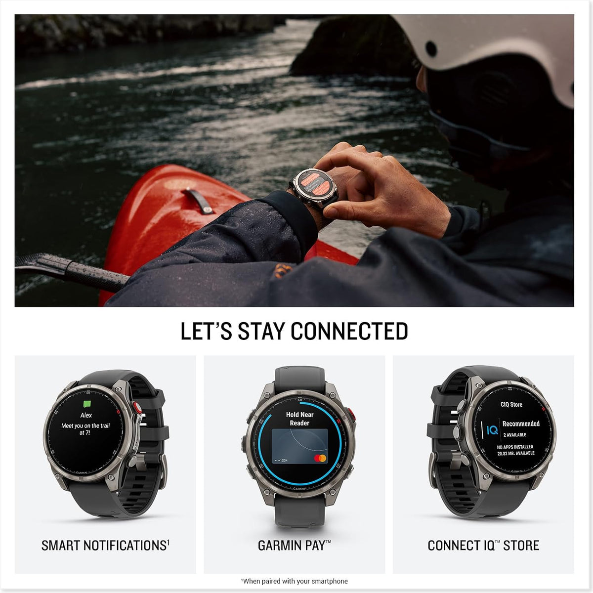 Garmin fēnix® 8 Pro, 47mm, Sapphire, Titanium, Graphite/Black | Premium Multisport Smartwatch, inReach® Technology, AMOLED Display, Built-In Flashlight,..