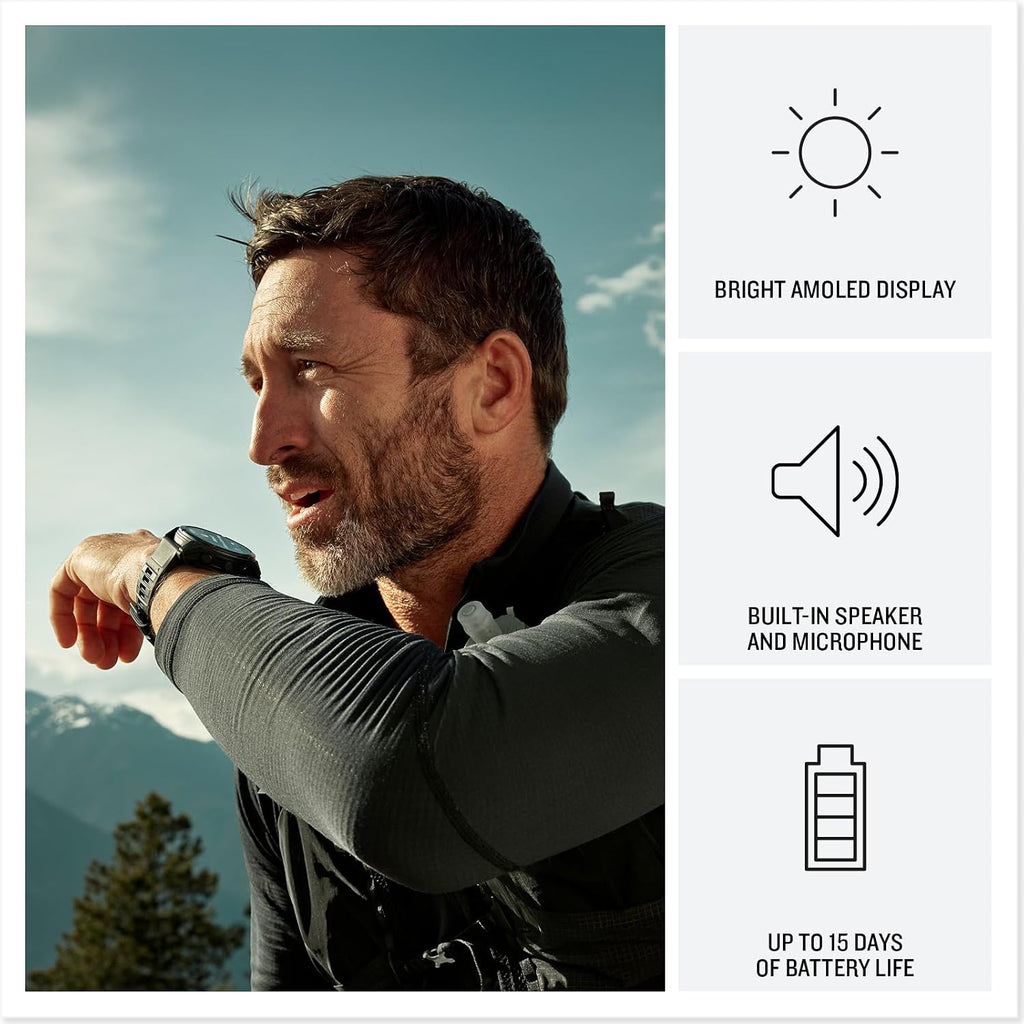 Garmin fēnix® 8 Pro, 47mm, Sapphire, Titanium, Graphite/Black | Premium Multisport Smartwatch, inReach® Technology, AMOLED Display, Built-In Flashlight,..