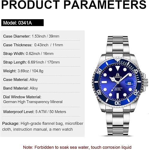 LN LENQIN Mens Watches Stainless Steel Waterproof Watch for Men Analog Quartz Watch for Men with Date Luminous Fashion Mens Wrist watch