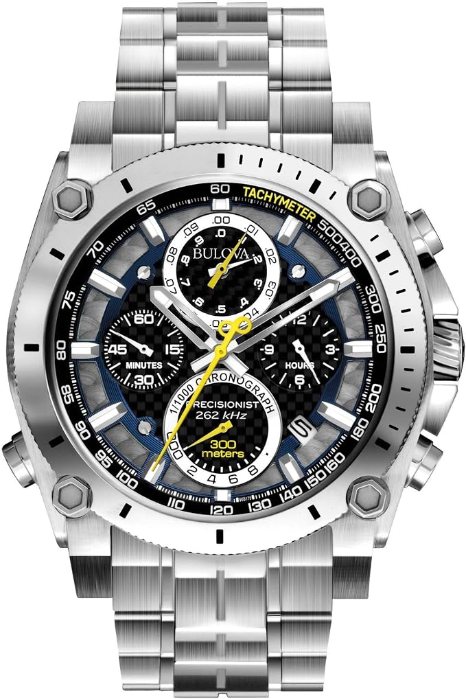 Bulova Men's Icon High Precision Quartz Chronograph Watch, Curved Mineral Crystal