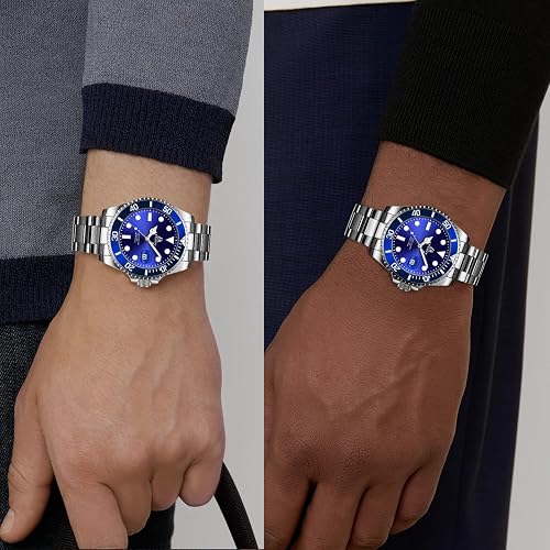 LN LENQIN Mens Watches Stainless Steel Waterproof Watch for Men Analog Quartz Watch for Men with Date Luminous Fashion Mens Wrist watch